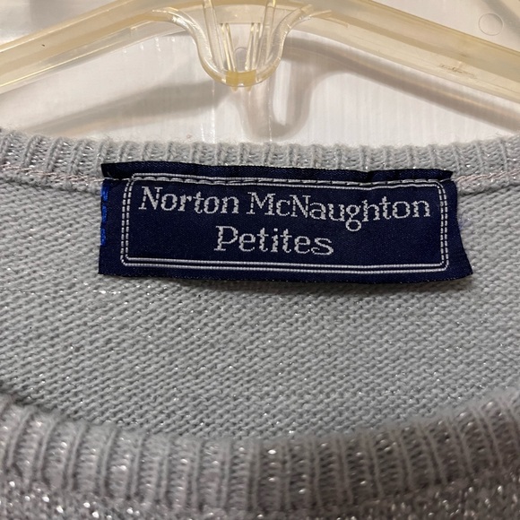 Norton McNaughton sparkly silver short sleeved 
Sweater - Picture 6 of 7